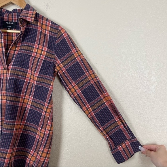 Madewell Classic Plaid Long Sleeve Button Front Shirt Size XXS Women - Picture 5 of 9